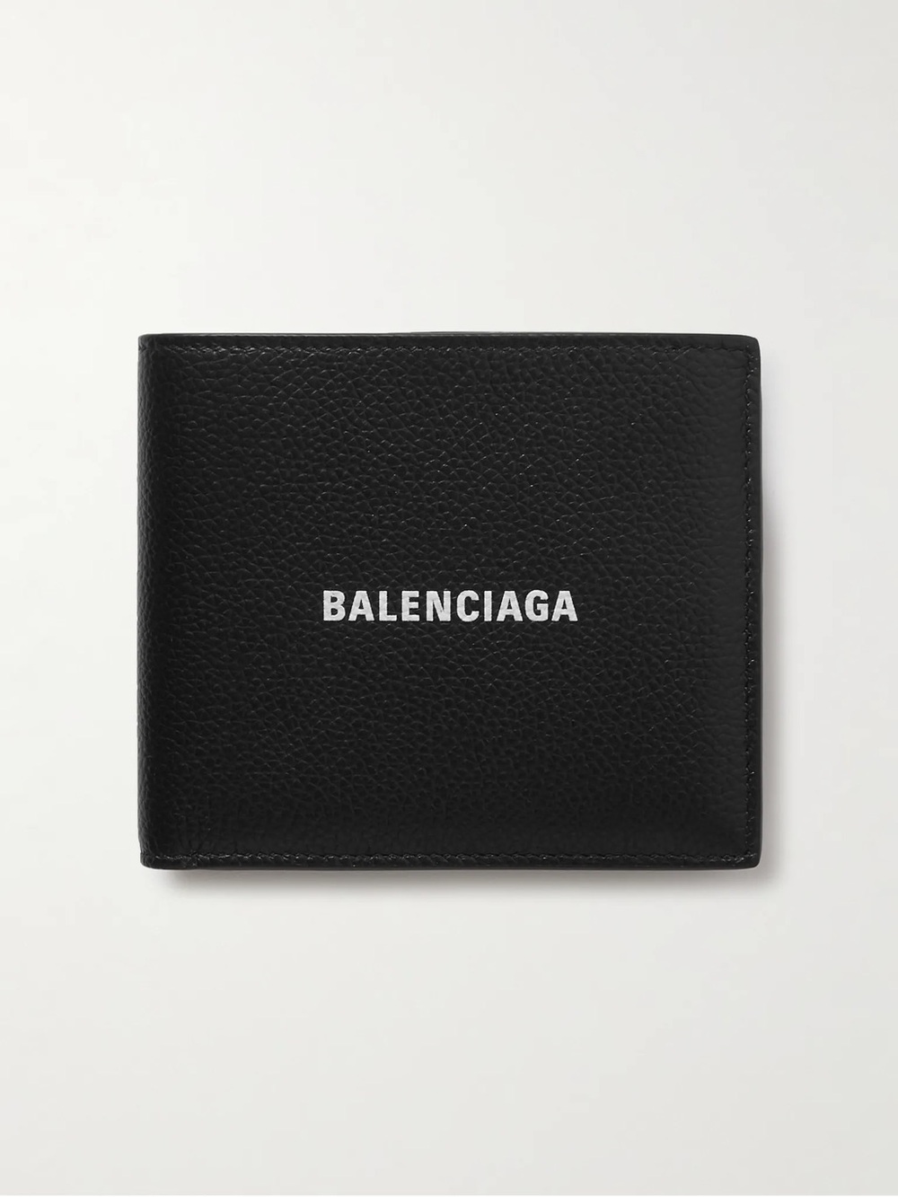 BALENCIAGA Logo-Print Full-Grain Leather Billfold Wallet